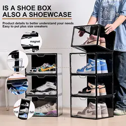 1pcs Full Hard Shoe Box Storage Box Sneakers Anti-oxidation Cabinet Transparent Shoe Plastic Acrylic Shoe Organizer