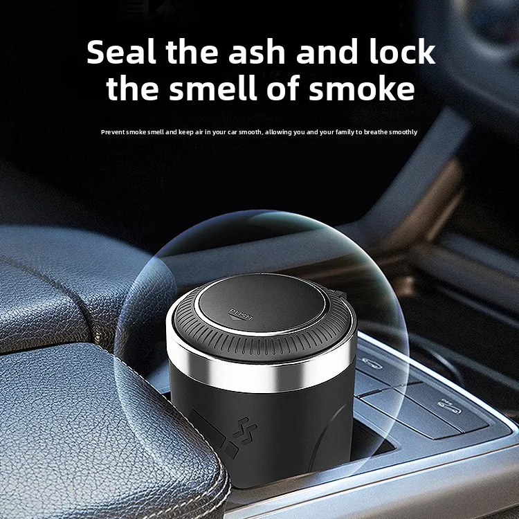 

Customized car ashtray, one-click light on the metal liner with cover in the car, customized car ashtray