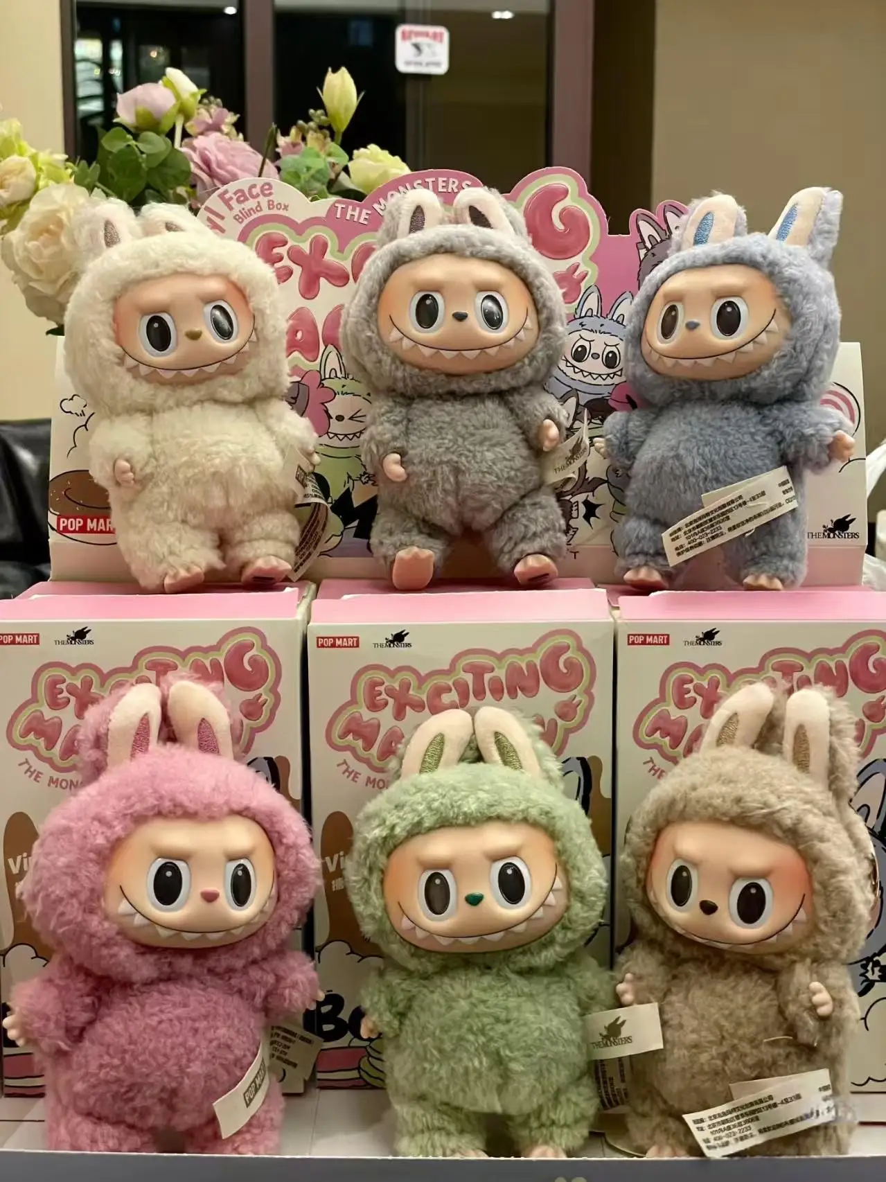 حقيقي POPMART Bubble Mart Labubu 1st، 2nd، 3rd الجيل الأمامي سلسلة الطاقة العالية معكرون 3 يجلس صندوق أعمى قلادة #4