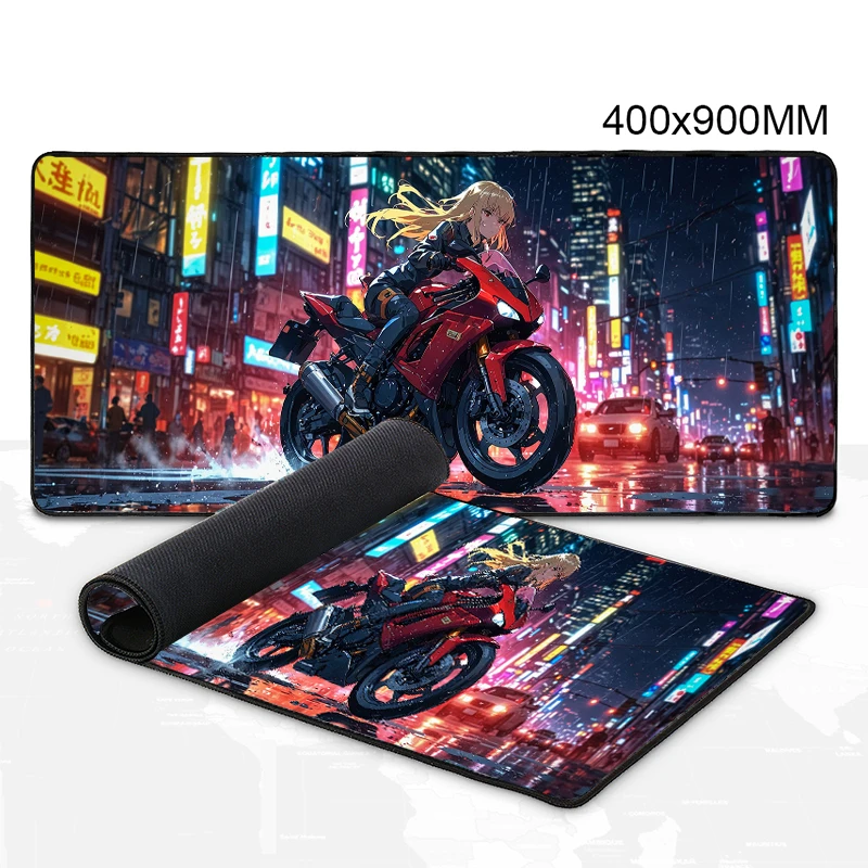Simple girl anime mouse pad oversized neon punk computer keyboard desk mat sliding pad game customization overwatch