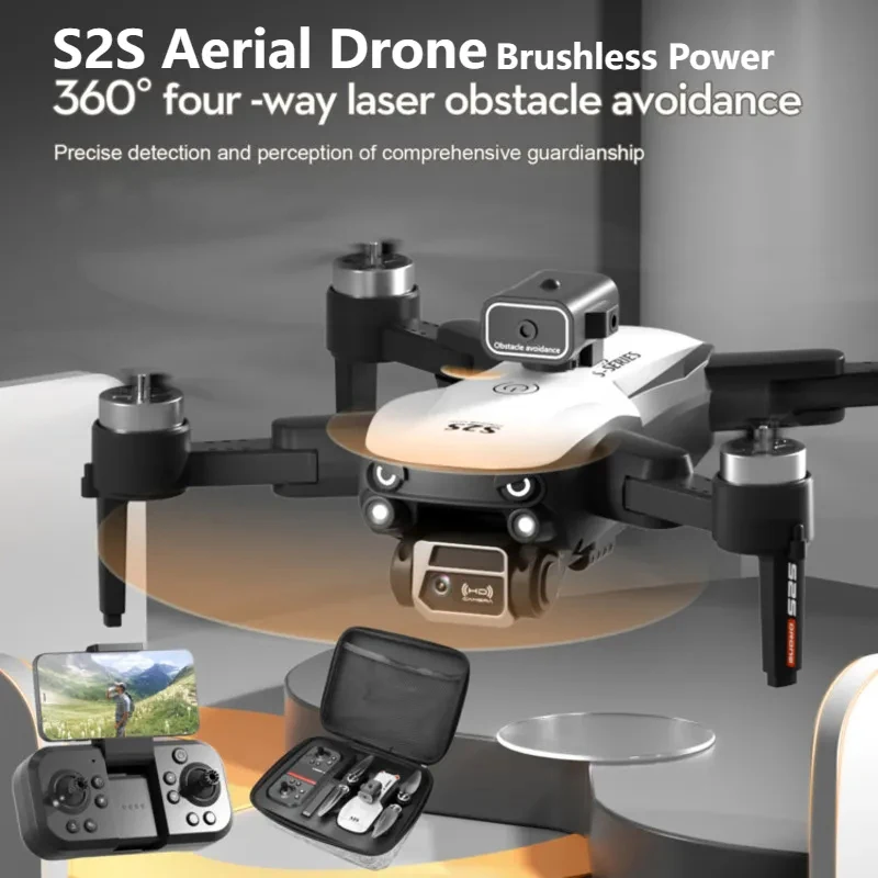 

2.4G S2S RC Drone Dual Camera HD Wifi FPV Brushless Photography Foldable Quadcopter Obstacle Avoidance Professional Drone Toys