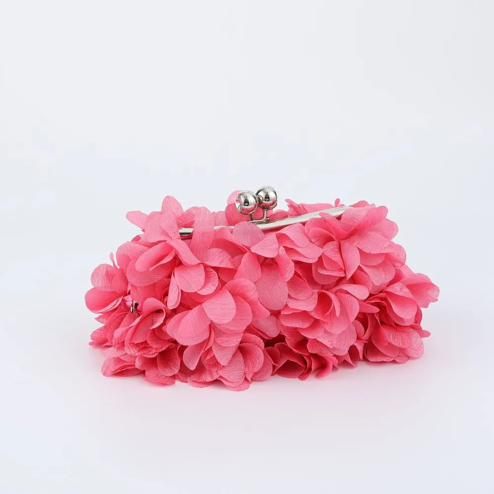 Satin Petal Evening clutch Bag Designer Dinner Party Wedding flower Purse wholesale