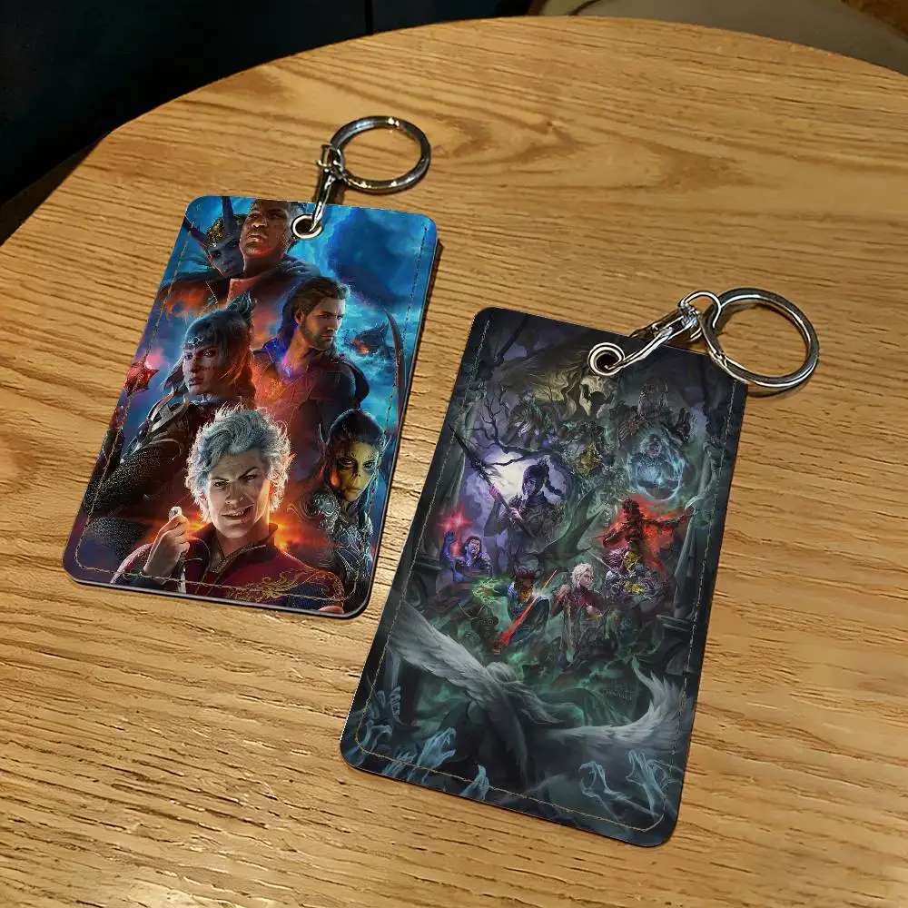 Game B-Baldurs G-Gate-S III Card Holder With Keychain Executive Protection For Bank Credit Subway Bus Case
