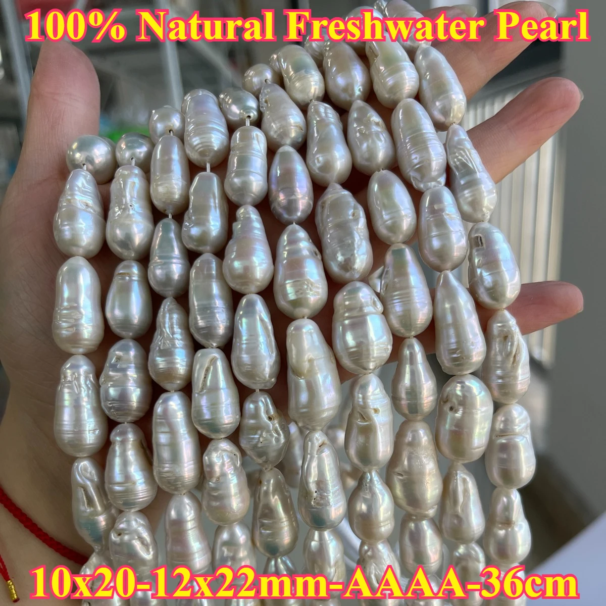 

10x20-12x22mm 4A High-end Natural Freshwater Pearl Big Baroque Bucket Bead Jewelry Make Gift DIY Necklace Bracelet Women Wedding