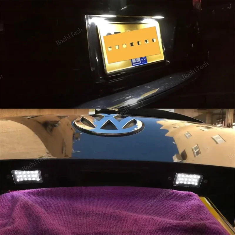 2PCS LED License Number Plate Light Lamps For VW Tiguan 09-12 Golf 5 Touareg MK1 Passat B5.5 Porsche Cayenne 955 957 2002-2010