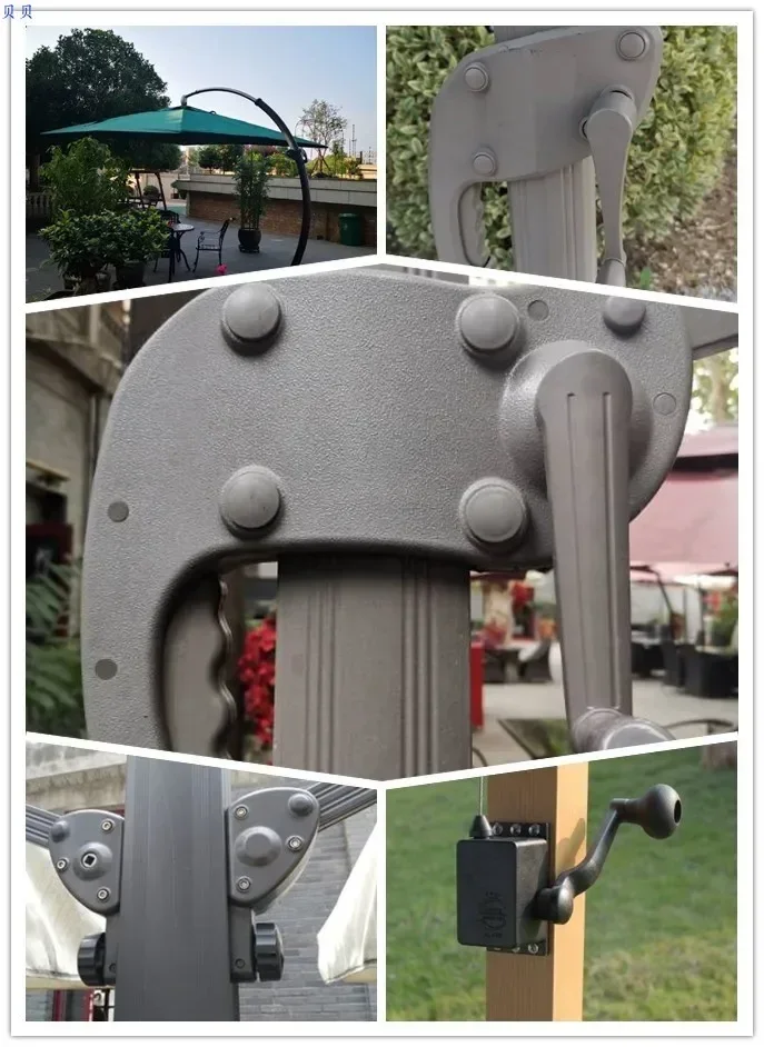 All kinds of outdoor patio leisure big umbrellas Roman umbrellas AMT hand crank handle cable take-up box armrest box spare parts