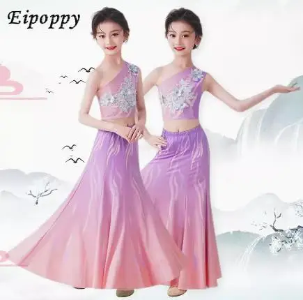 

Children's Dai Clothes Dance Performance Girls' Ethnic Performance Wear Exercise Clothing Art Exam