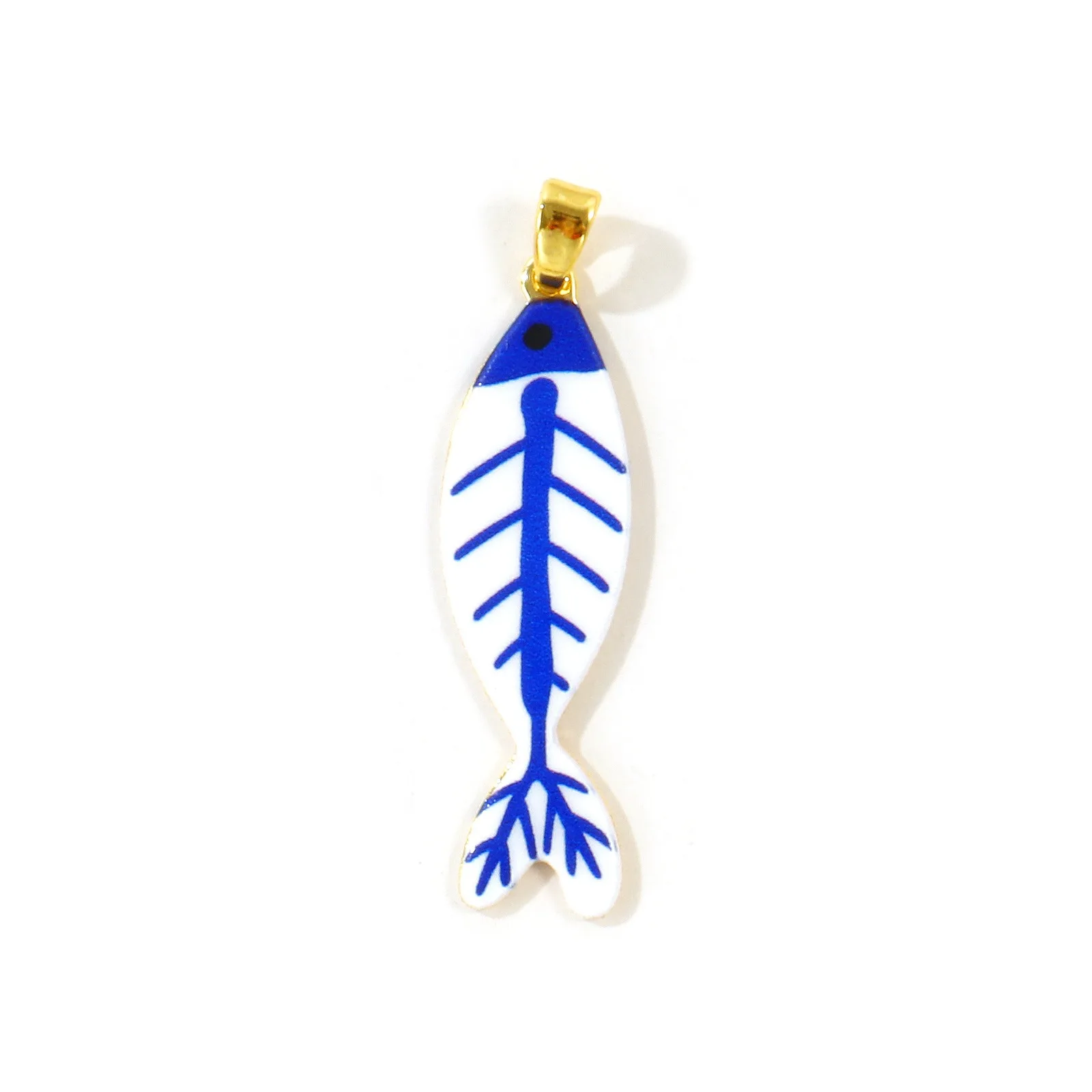 2 Stück Meerschmuck Fisch-Tier-Anhänger Beidseitig Bedruckt Mehrfarbige Emaille 18K Vergoldete Anhänger DIY Halskette Großhandel – Detail 8