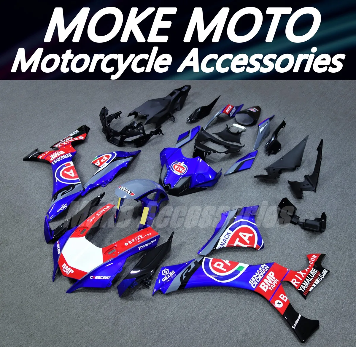 

Moke moto Motorcycle Fairings Kit Fit For Yzf R1M R1 2020 2021 2022 2023 2024 Bodywork Set Abs Injection Blue Red PATA Gray