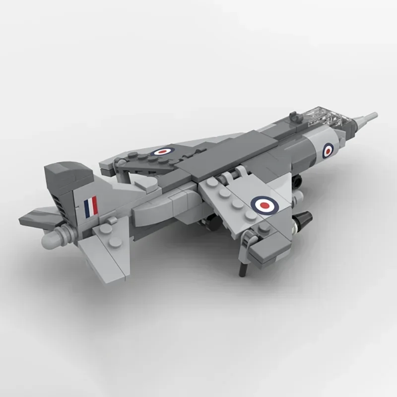 Briques de construction MOC, modèle militaire, échelle 1:72, Harrier GR.1, technologie de chasse, blocs modulaires, cadeau de Noël, ensemble de bricolage