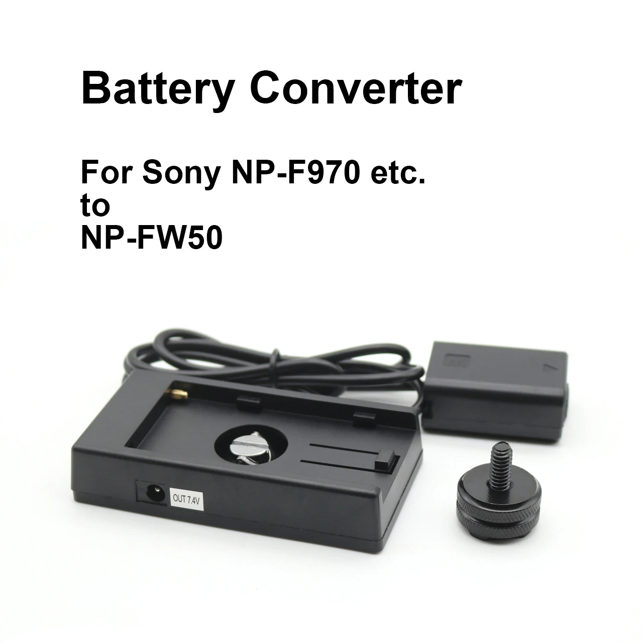 NP-F Battery Converter 7.4v for Sony NP-F970 NP-F750 NP-F550 to NP-FW50 Battery Plate Holder Adapter for Sony A7 A7R A7S A6400