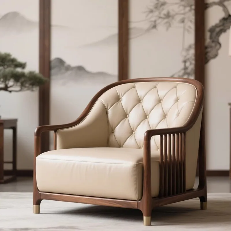 LMM Ming-style sofa Song's aesthetics simple Zen leisure chair sofa furniture