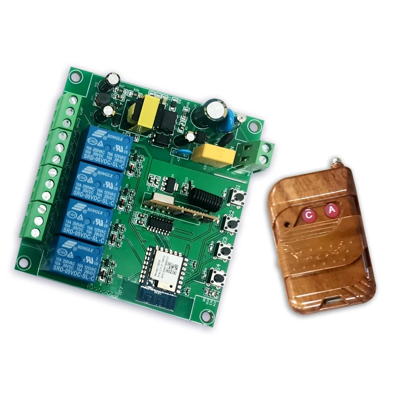 Tuya 220 فولت التحكم عن بعد واي فاي رباعية الاتجاه وحدة التتابع