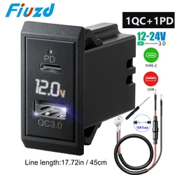 Car Outlet Socket usb charger With Voltmeter Quick Charge Adapter for 12v 24v Truck Motorcycle RV Marine Boat