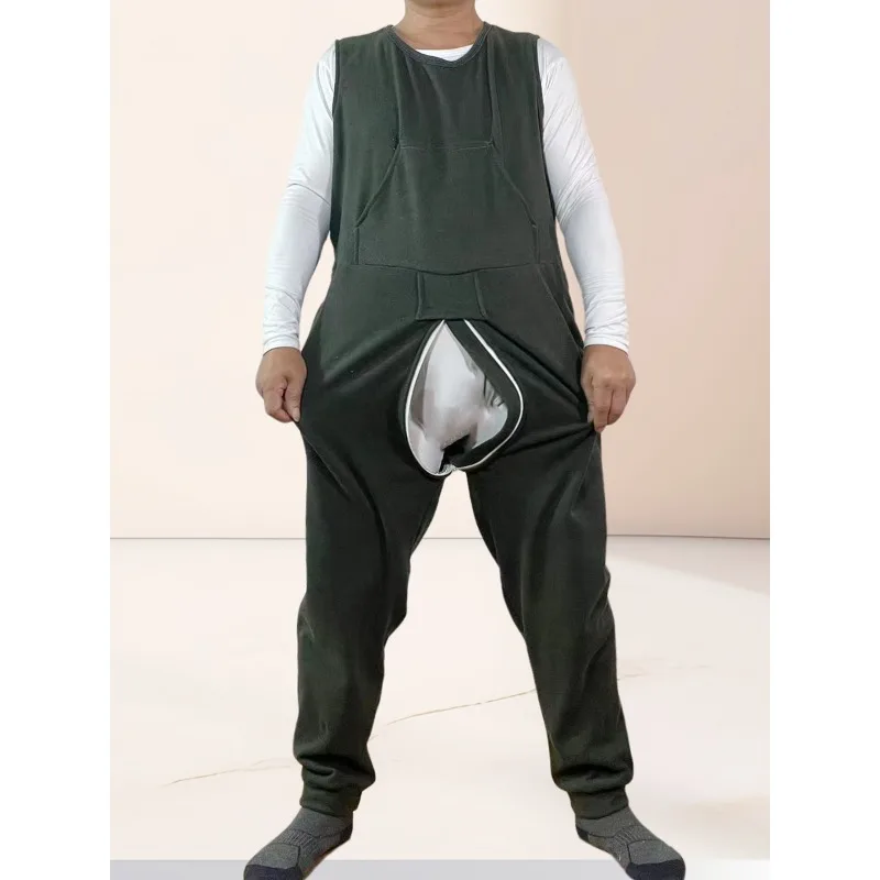 Adaptive Zip Up Jumpsuit for Elderly Memory Care Needs Soft Restraint Clothing Full Body Romper Easy Access Wear Non Irritating