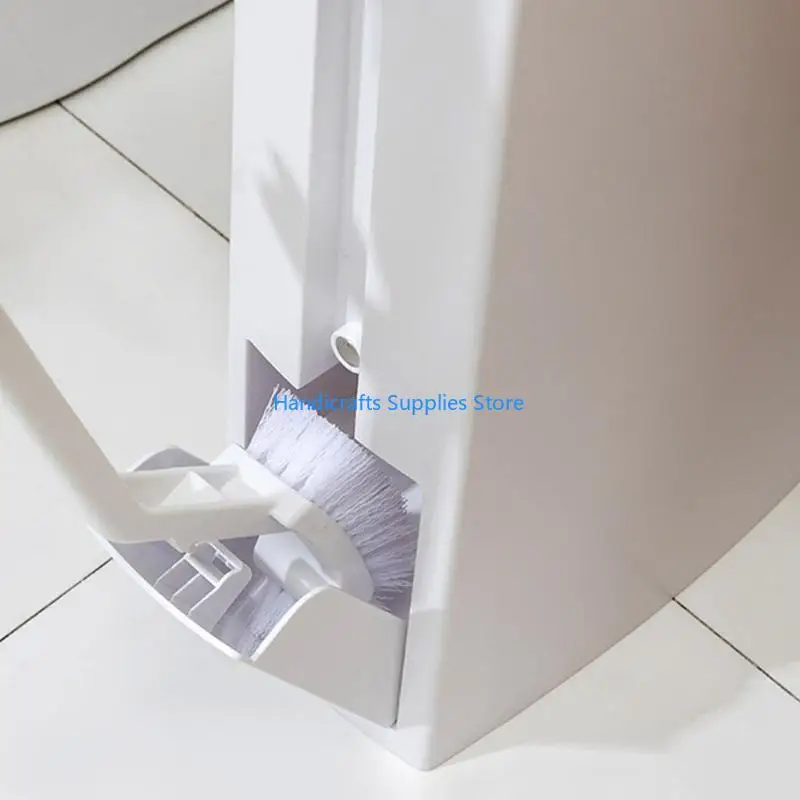 R1WA Trash Can with Toilet Brush Holder Rectangular Modern Waste Can Bathroom
