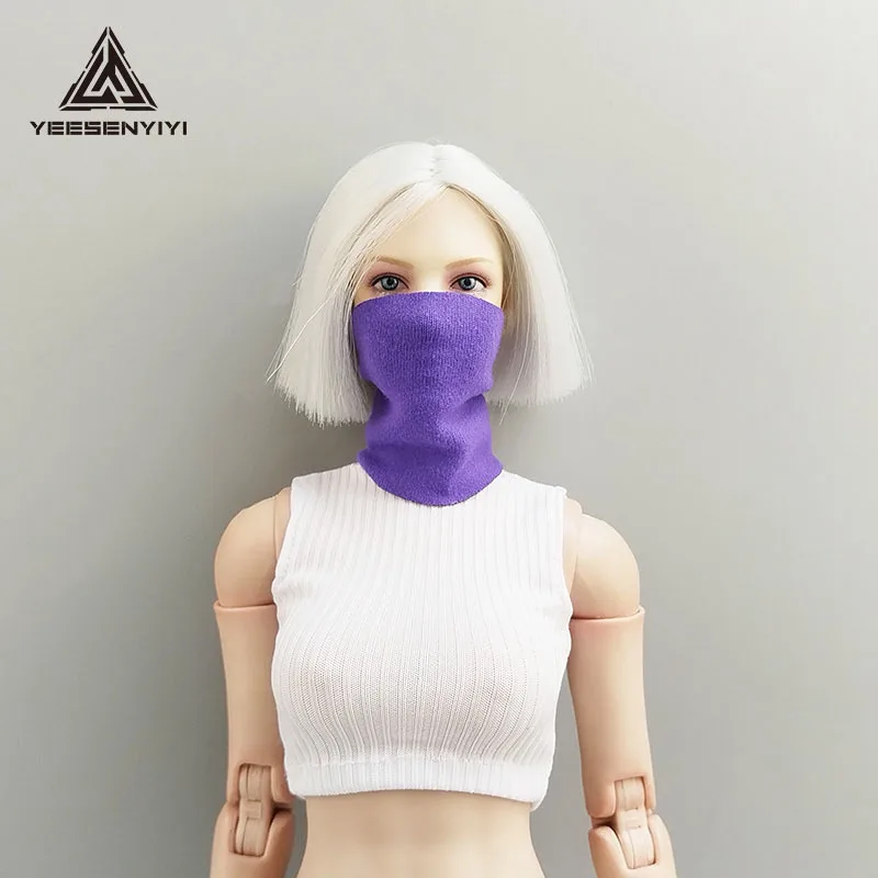 Masque facial de soldat féminin à la mode, couleur unie, accessoires de vêtements Non tachés, modèle pour figurine d'action de 12 pouces, jouets corporels, 1/6 ﻿