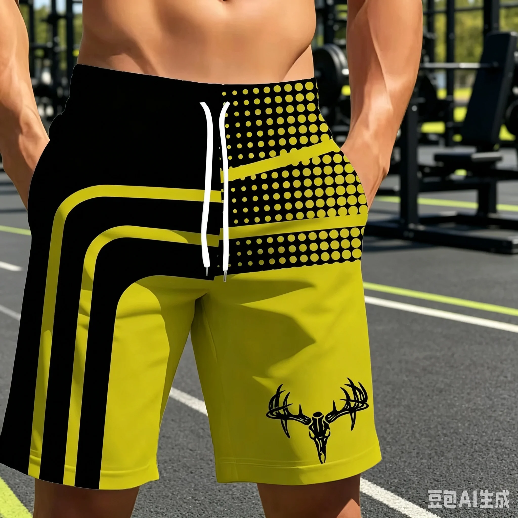 New 2026 Deer Skull Hunting Beach Shorts Men's Quick Drying Shorts Are Suitable for Daily and Traini Y2K