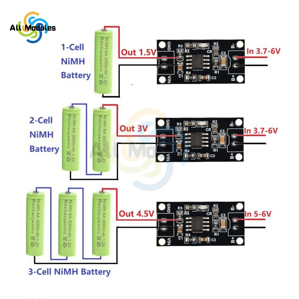 1S 2S 3S NiMH Rechargeable Battery Charger Charging Module Board 1A Smart Charger Module Charging board 1.5V 3V 4.5V