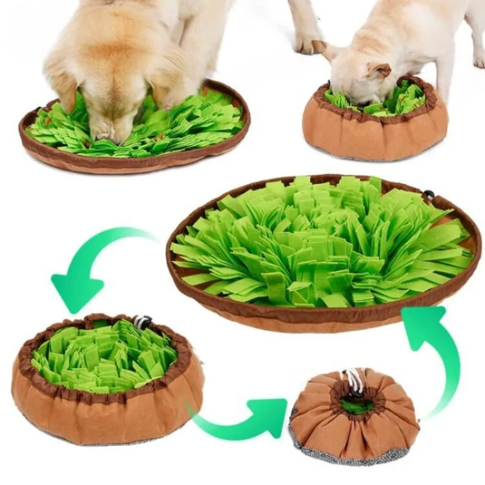 Pet Dog Snuffle Mat Nose Smell Training Sniffing Pad Dog Puzzle Toy Slow Feeding Bowl Mat Food Dispenser Relieve Stress Dog Toys