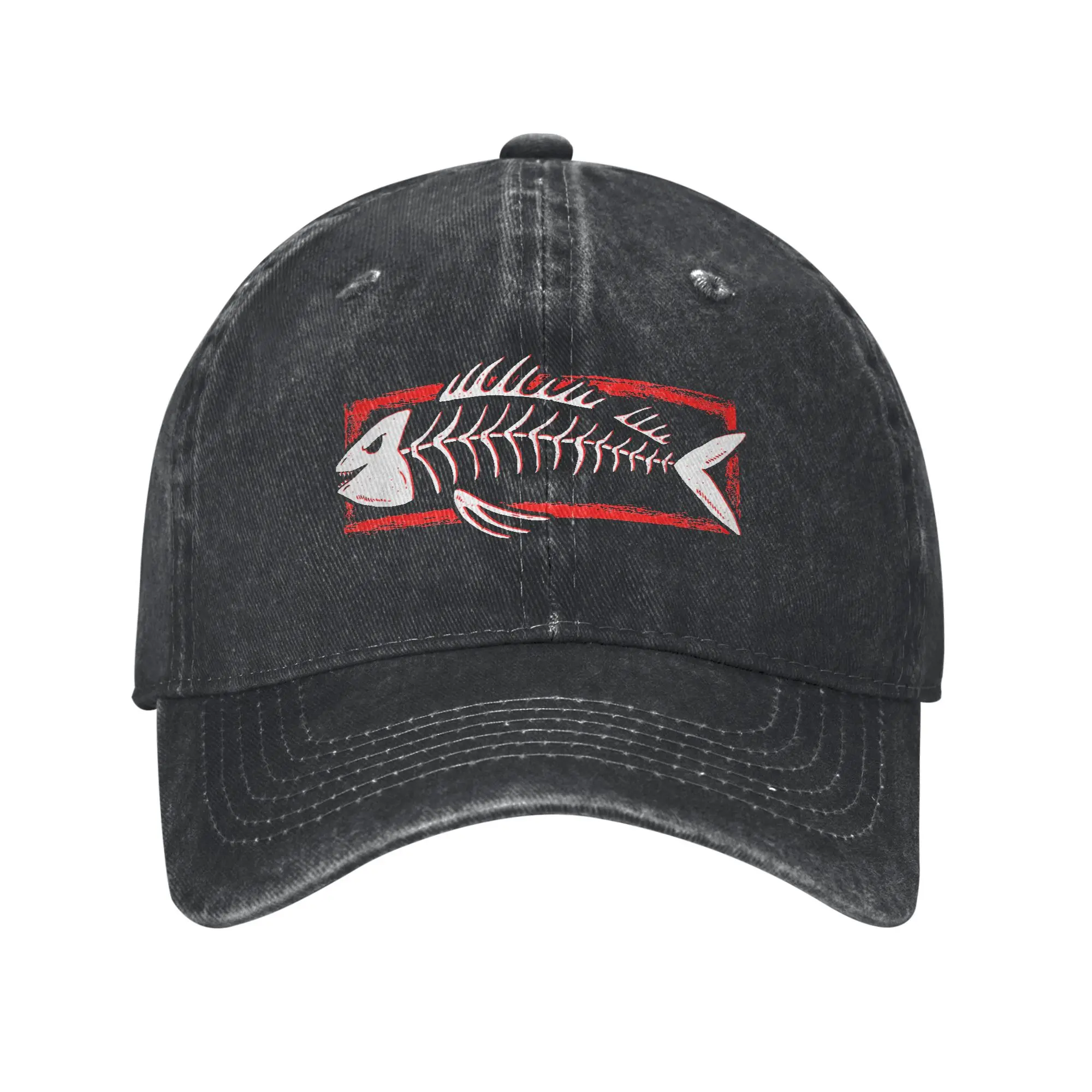 

Fish Bones Fish and Shark Bones Washed Baseball Cap Vintage Sun Trucker Hat Summer Men Women Kpop Rock Baseball Caps