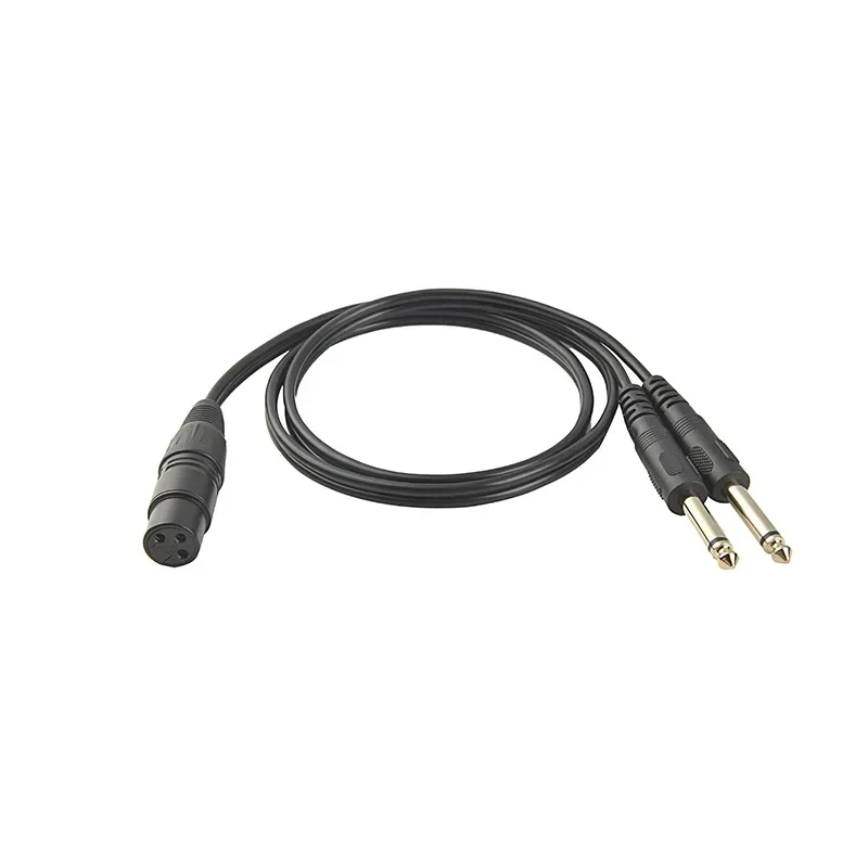 Kabel XLR 3-pinowy męski na podwójne gniazdo 6,35 mm 3P żeński na 2 x 6,5 mm Kabel audio do mikrofonów Głośniki Konsole dźwiękowe Wzmacniacz 1 m