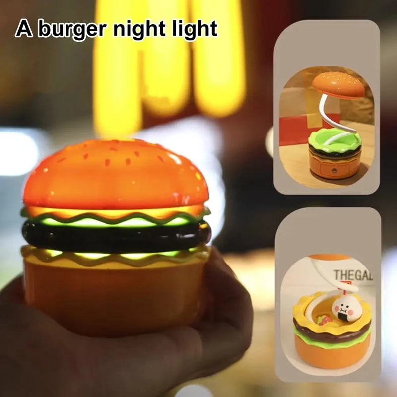 Eye Protection Night Light 250Mah KD300 Burger Desk Eye Lamp USB Charging With Pencil Sharpener Function Mini Night Lamp