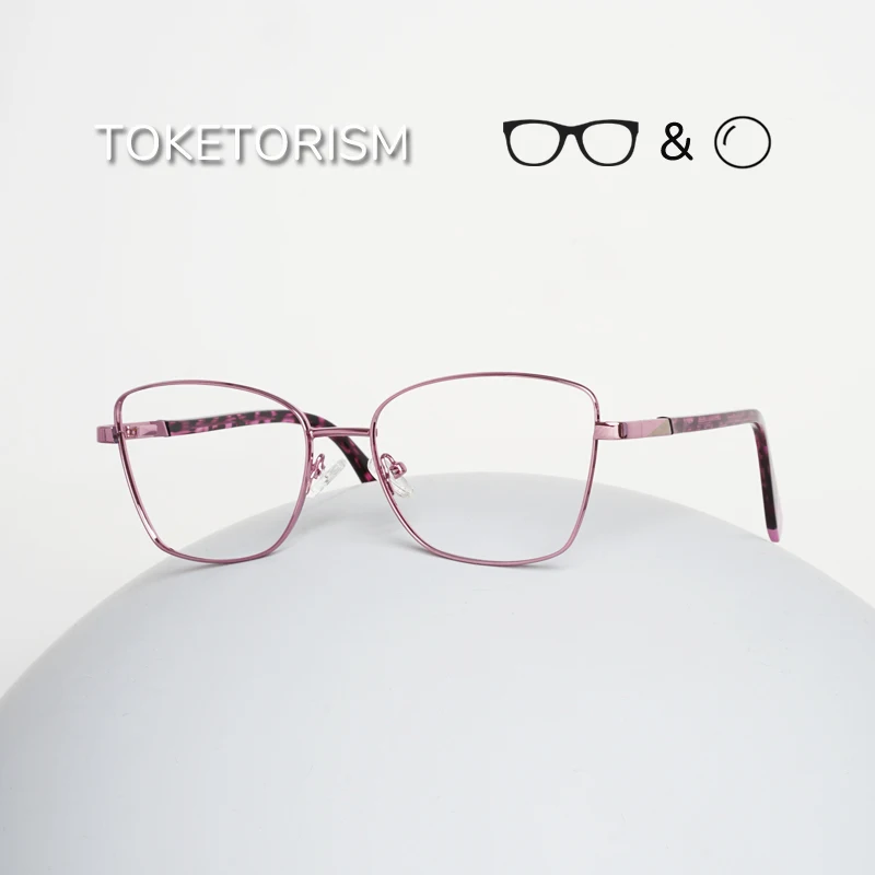 

Toketorism Anti Blue Lights Reading Glasses Women Quality Metal Frame Prescription Men's Computer Eyeglasses