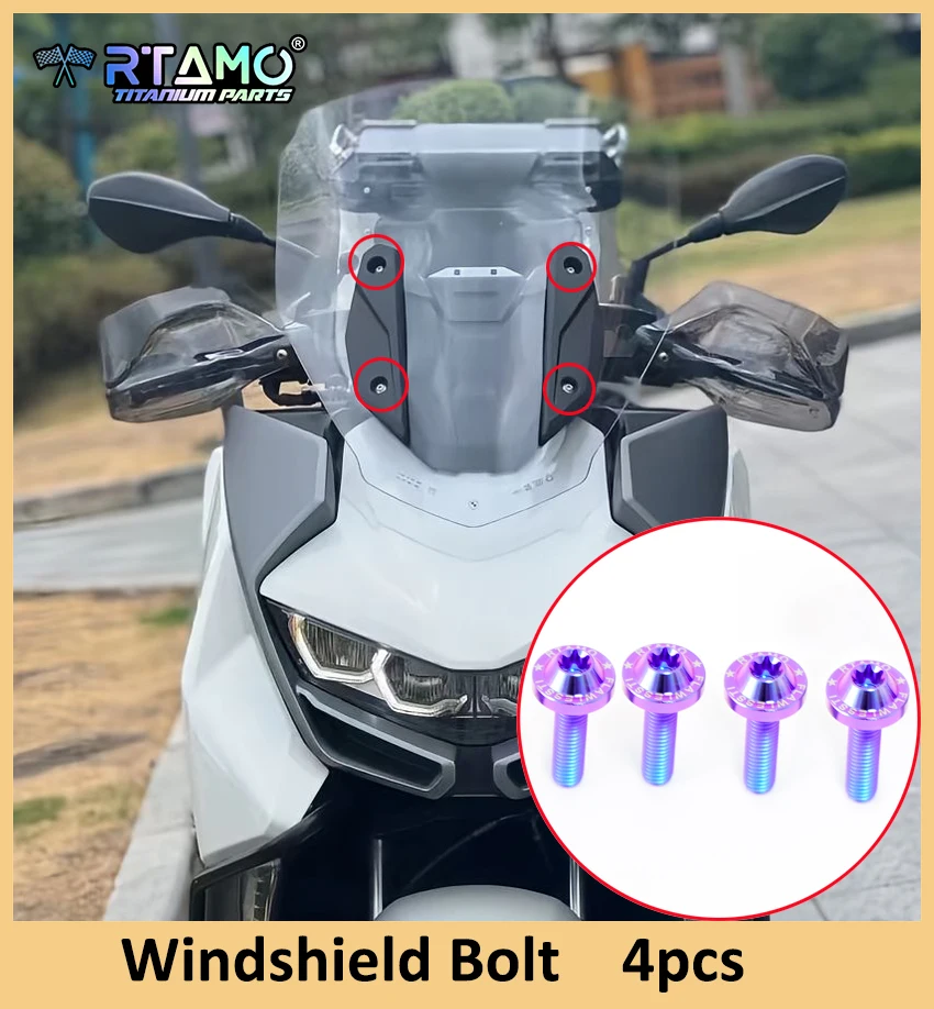 RTAMO Gr5 Titanium Bolt Windshield Lever Bolt Front Fender Fork Caliper Brake Fluid Oil Tank Cover Fit for BMW C400GT