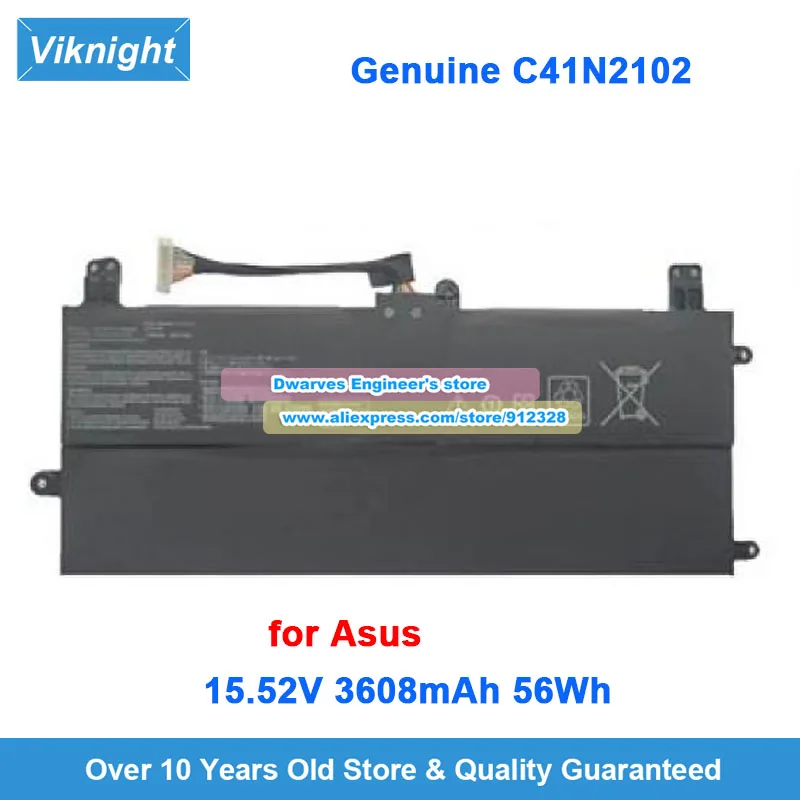 Genuine C41N2102 Battery 15.52V 3608mAh 56Wh for ROG Flow Z13 GZ301ZA GZ301ZC GZ301ZE Zephyrus G14 GA402RJ GA402RK