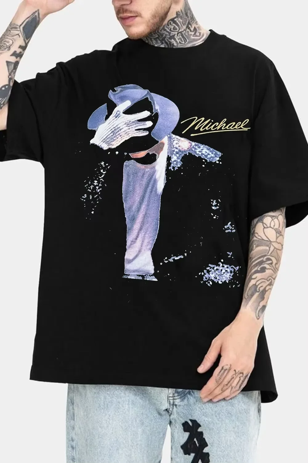 2026 New Arrival Michael Jackson Graphic TShirt, Loose Style, Unisex Round Neck Fashion Short Sleeve Top