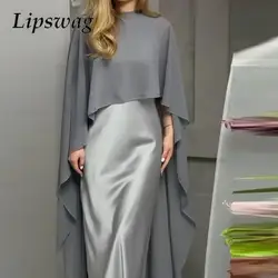 2025 Slim Two Piece Party Outfit Women O-Neck Bat Sleeve Tops with Tank Dresses Suit Vintage Solid Color Two Piece Set Banquet