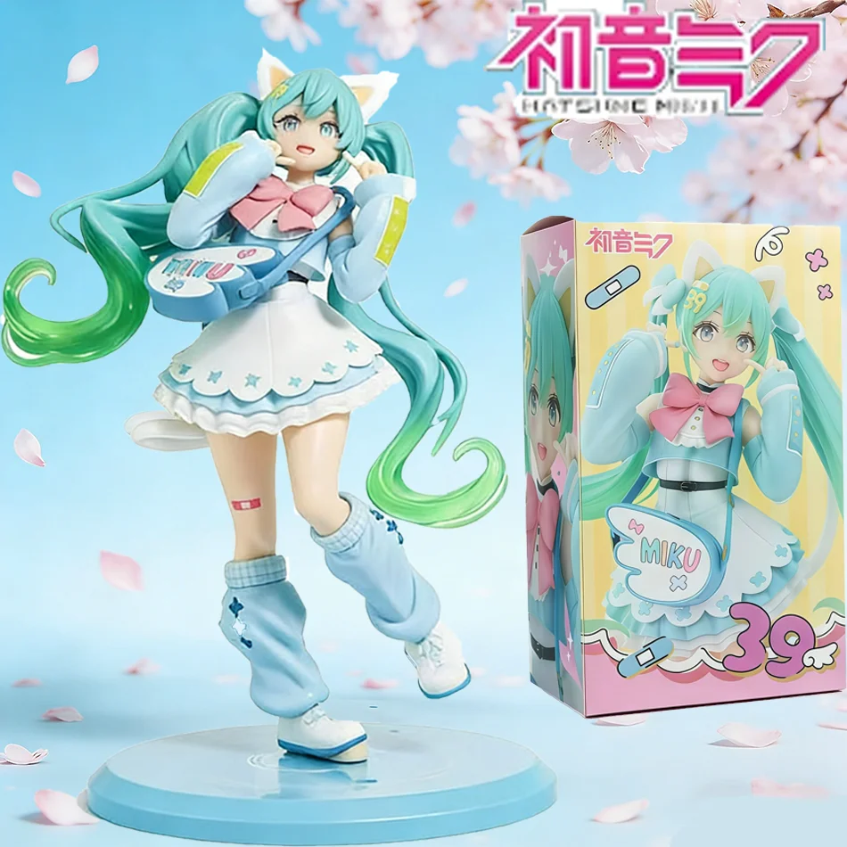 Figura de acción de Hatsune Miku en oferta, figura de anime rosa de sakura, modelo de PVC, juguete decorativo, regalo coleccionable