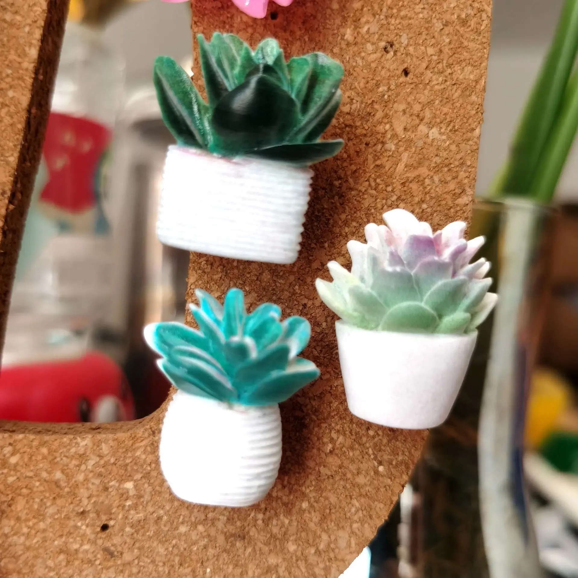 

20pcs Cute Succulent Push Pins Resin Photo Wall Thumbtacks for Plant Pots Home Office Decor & Bulletin Board Accessories