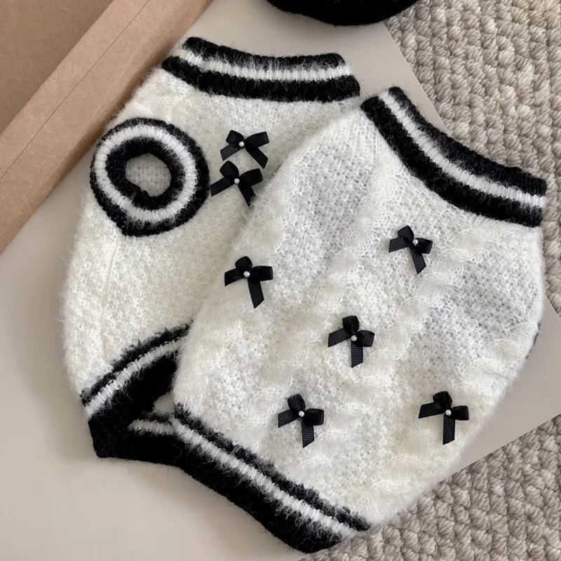 Malteser Fliege Kleidung Haustier Warme Pullover Teddy Verdickte Strickwaren Bichon Frise Winter Pullover Hundesachen