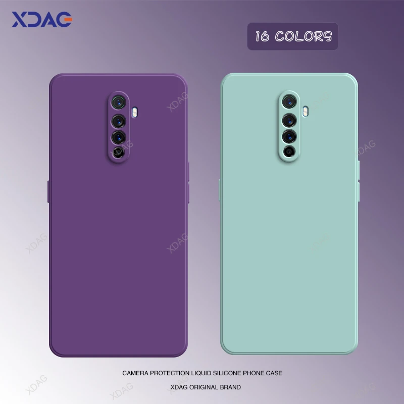 

Soft Internal Flocking Phone Case for Oppo Reno Ace 6.5" PCLM10 Original Liquid Silicone Camera Protection Bumper Cover Carcasas