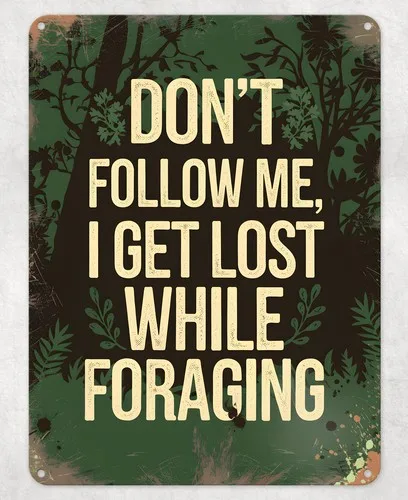 Funny Lost While Foraging Metal Poster Wall Tin Sign Man Cave Shed Home Plaque --Tin Sign