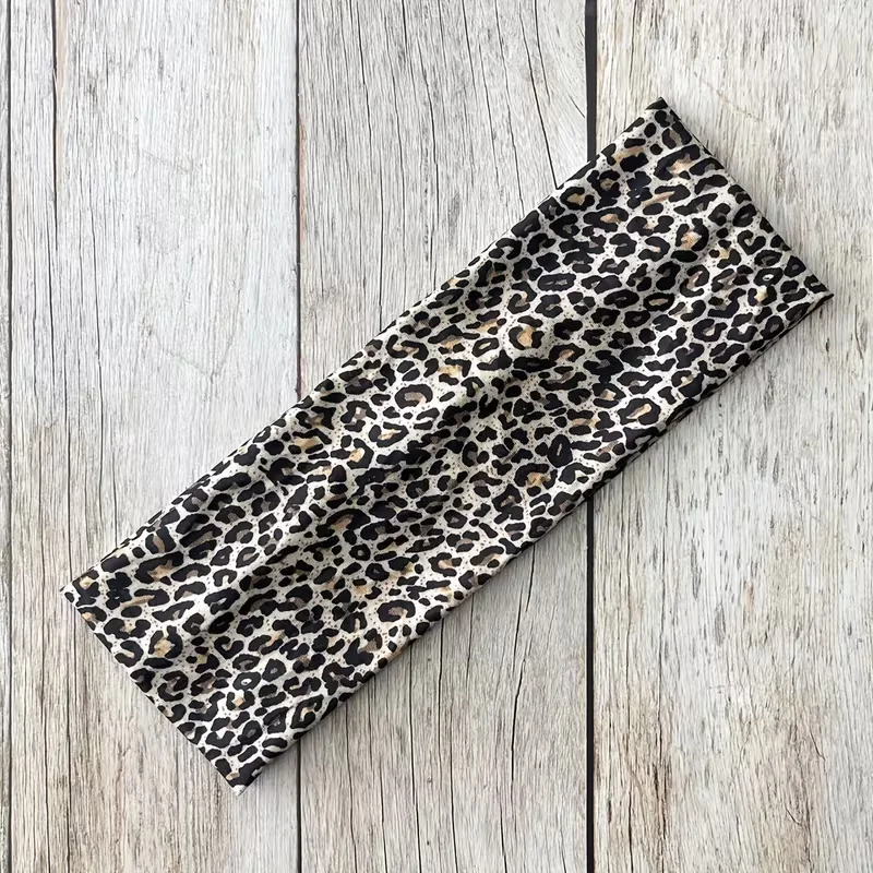 Einfarbiges Sport-Stirnband mit Leopardenmuster, Wasserdicht, Rutschfest und Atmungsaktiv, Elastisches Fitness-Haarband – Detail 1