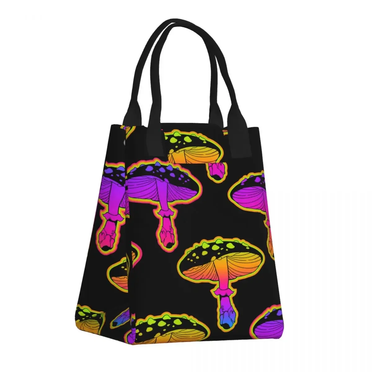 

Mushrooms Psychedelic Colors Lunch Bag Food Pouch Storage Organizer Outdoor Travel Picnic Paper Bag Thermal Bag