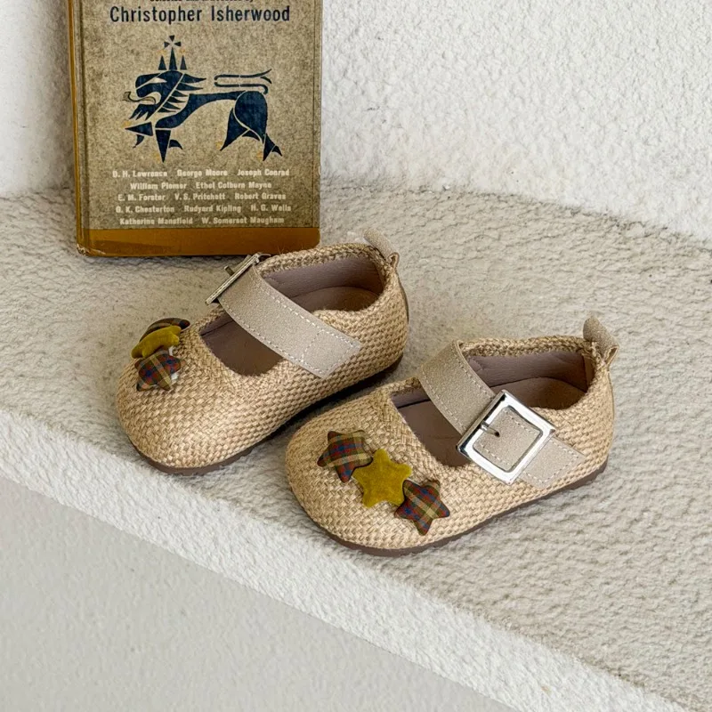 Baby-Laufschuhe, gewebte, trendige Kleinkind-Flachschuhe mit Klettverschluss, runde Zehen, 2026, brandneue Mädchen-Freizeitschuhe, rutschfeste, weiche Sohle – Detail 5