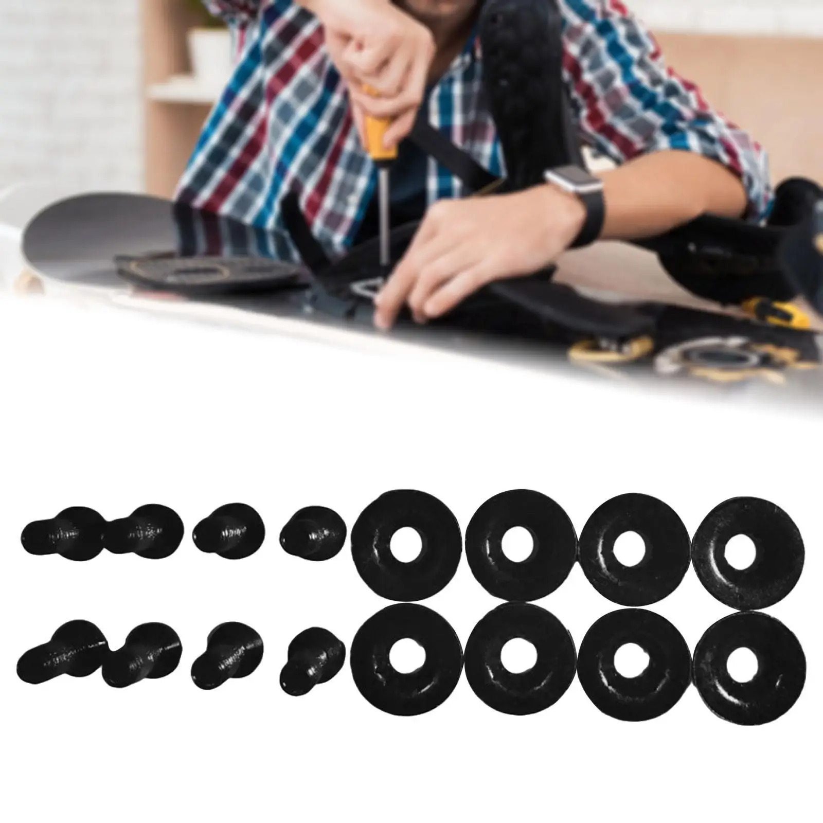 

Snowboard Binding Screw Set,Stainless Steel with Washers,Skiing Parts Outdoor Sports Snowboarding Mounting Screws Replacement