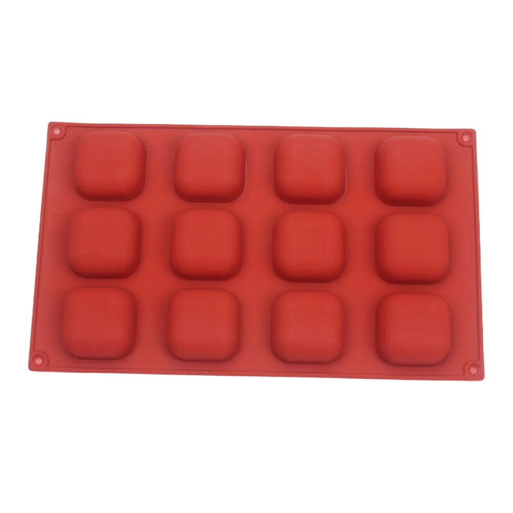 

New Arrival 12 Hole Square Flattop Shape Silicone Chocolate Mold Pudding Jelly Mold DIY Ice Tray Cake Mould Kitchen Baking Tools