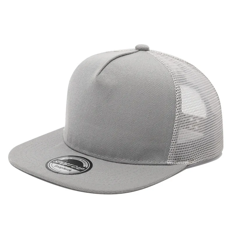 Op maat bedrukt logo hiphop Mao Qing vijfdelige platte dakrand mesh cap ademende mode honkbalhoed unisex eendenbek caps