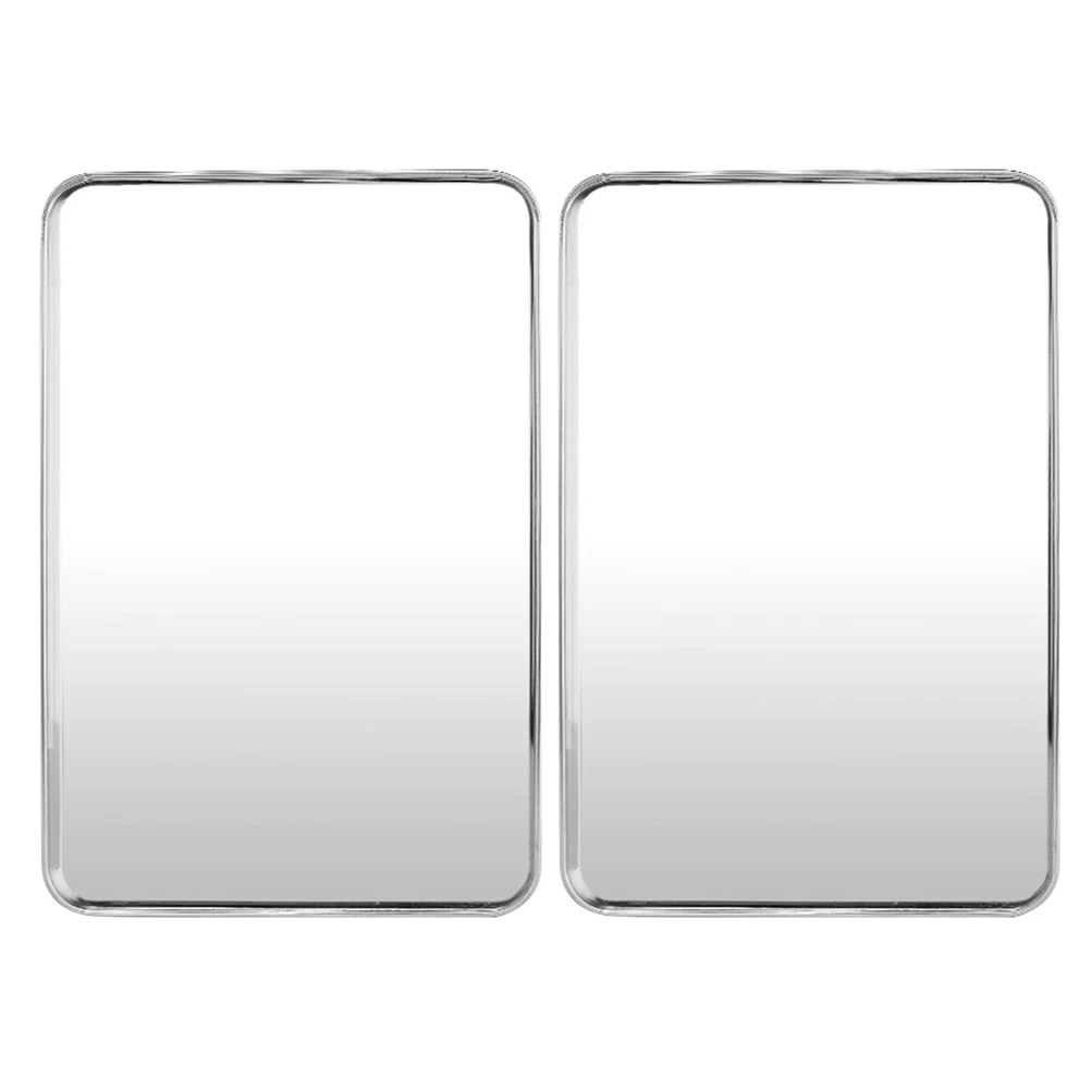 

2 Pcs Stainless Steel Towel Storage Tray Multi-Purpose Decorative Plate Dish Household Bathroom Vanity Fruit Serving