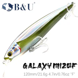 B&U Minnow Jerkbait Lure Artificial Bait Long Casting Saltwater Sea Bass Pike Fishing Wobbler Fishing Tackle Hooks Hard Bait