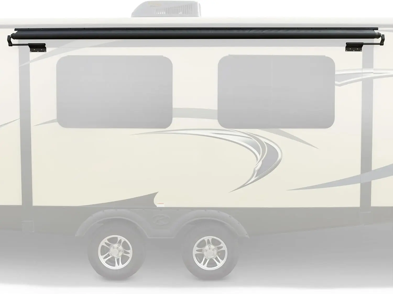 Kit de toldo deslizante para Rv |   Topper de corrediça de Rv |   Moldura e Tecido (10', Preto)