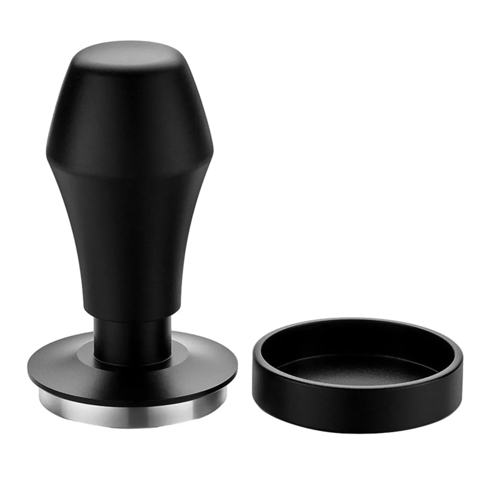 Professional Espresso Coffee Tamper with Spring Loaded Design Ergonomic Handle Stainless Steel Thread Base 53 58