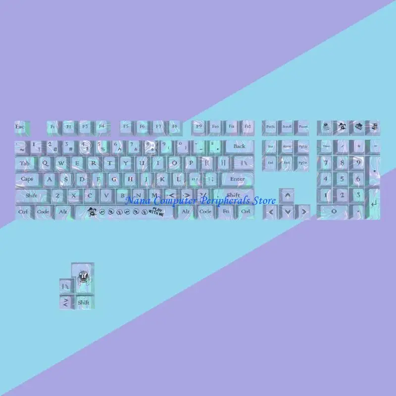 F68C 112PCS KEYCAPS 5-SIDE KEYCAP-CAP ANSI تخطيط 61/87/104/108 مفاتيح لوحة المفاتيح الميكانيكية الشخصية