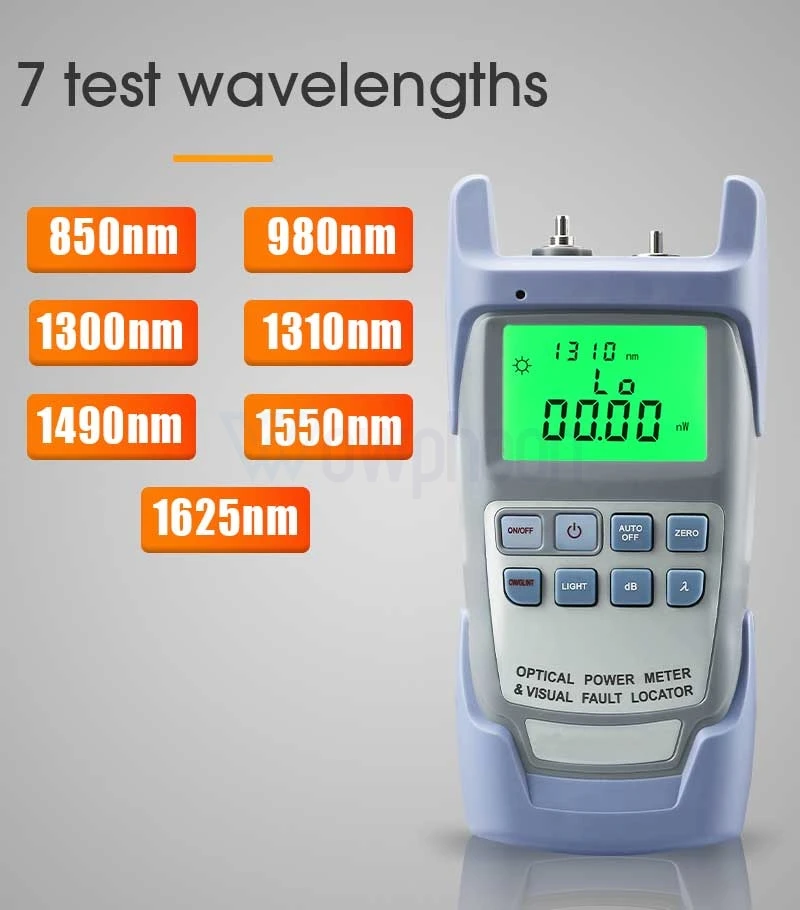 Optical Power Meter and VFL, High Precision, All in One Machine, OP-GC50D, 850-1625nm, 5 MW, 10 MW, 15 MW, 20 MW, 30 MW 50MW DIY