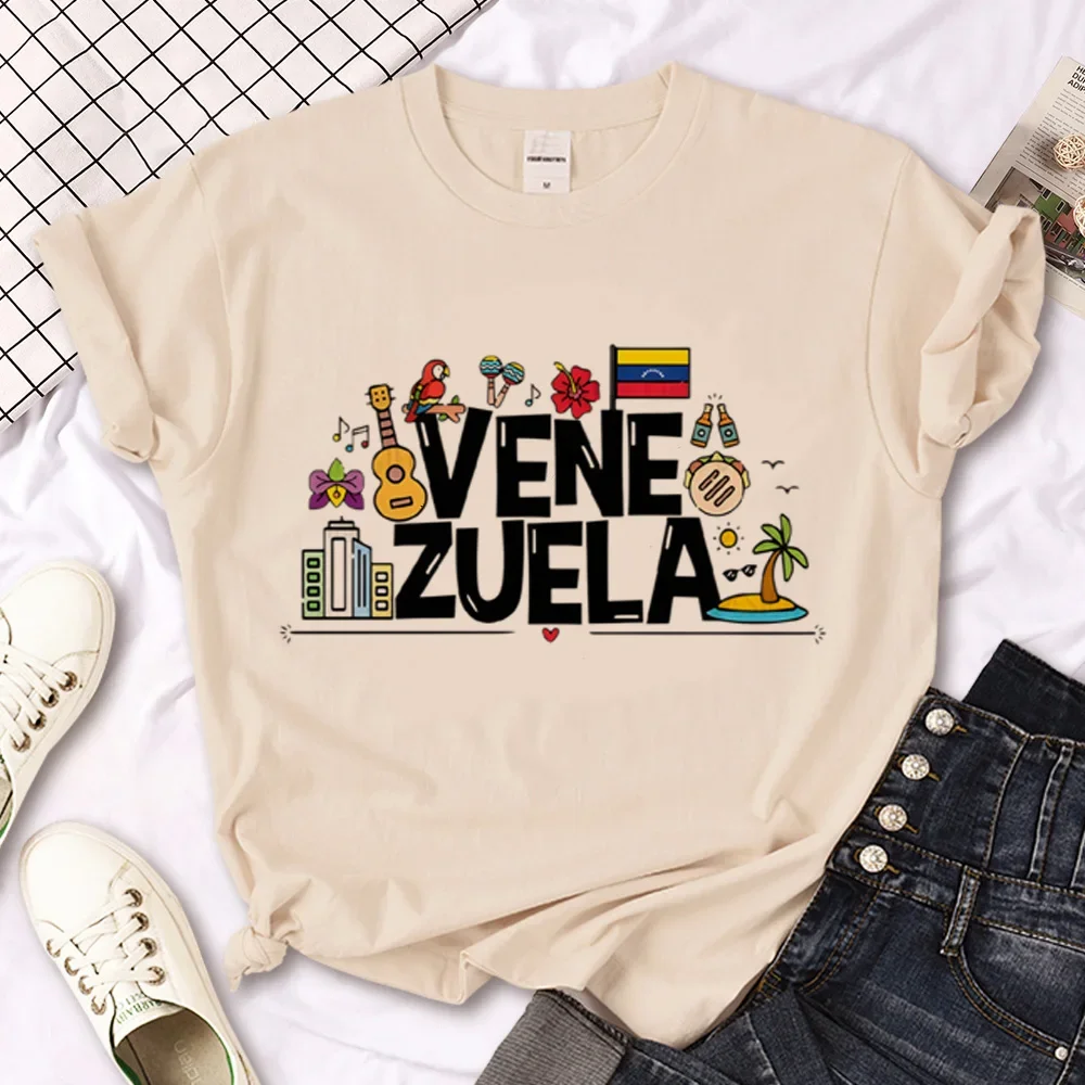 Camiseta Venezuela para mujer camiseta informal con gráfico de cómic de Anime ropa divertida japonesa con gráfico femenino